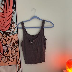 Robbed button down tank